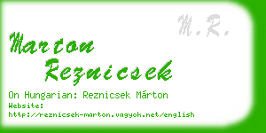 marton reznicsek business card
